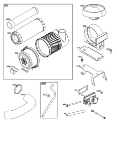 Air Cleaner Group Diagram and Parts List for 613777-0016-J1 400000 - 699999 Briggs and Stratton Engine